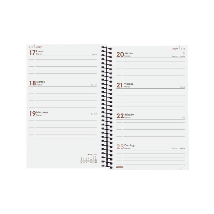 Finocam Agenda Anual Year Espiral E5-117x181 mm Svh Negro 2025 4