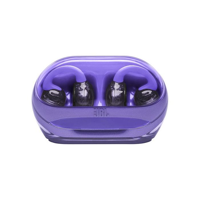 JBL Soundgear Clips TWS Auriculares Open-Ear Inalámbricos con Gancho, Bluetooth 5.4, IP54, Batería 32h, Color Ghost Purple