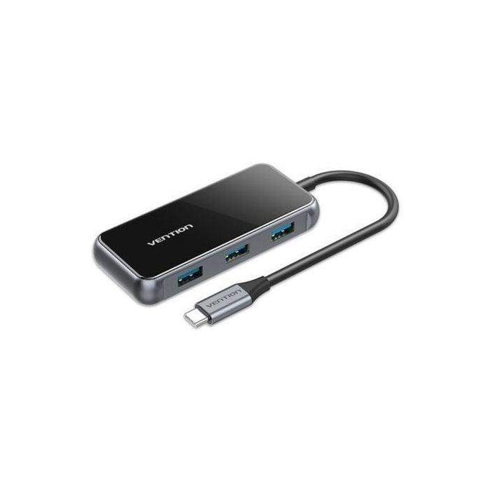 Vention TFDHB Hub USB-C Estación Acoplamiento 5 en 1, 4 Puertos USB 3.0 (5Gbps), 1x USB-C PD 87W Carga Rápida, Gris