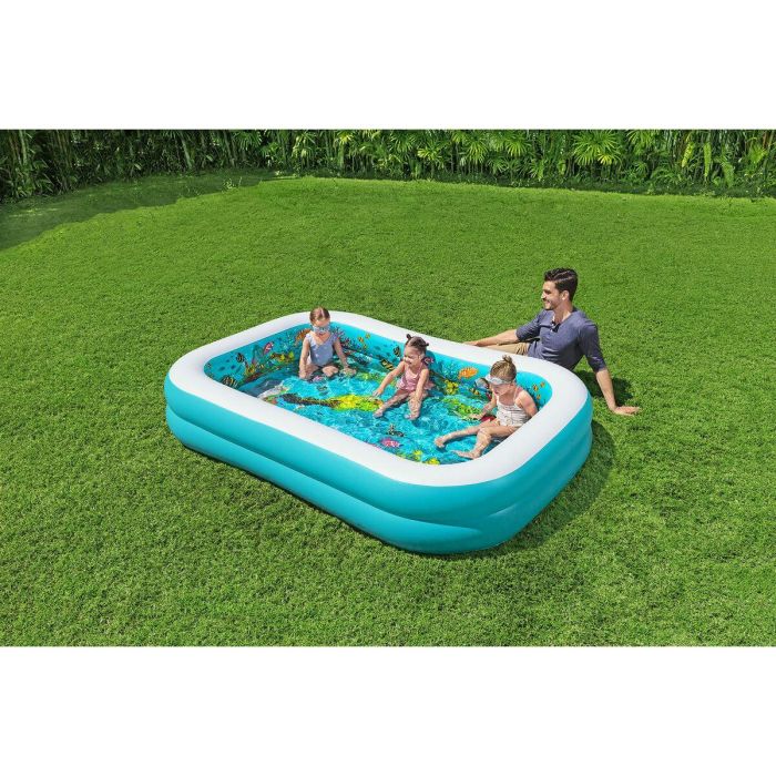 Bestway Piscina Hinchable 2 Camaras Fondo 3D Marino con Accesorios 262x175x51 cm +3 Años Jardin 54177 17