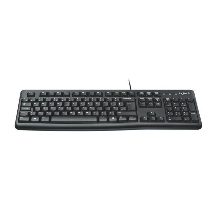 Logitech K120 Teclado USB de perfil bajo con diseño resistente a derrames y teclas duraderas, distribución US 1