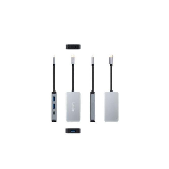 Nanocable 10.16.1005 Hub USB-C 3.2 Gen1 con 3 USB-A 3.0, 1 USB-C 3.2 Gen1 y 1 USB-C PD 100W Carga, Gris 15cm 1 Nanocable 10.16.1005 Hub USB-C 3.2 Gen1 con 3 USB-A 3.0, 1 USB-C 3.2 Gen1 y 1 USB-C PD 100W Carga, Gris 15cm 1