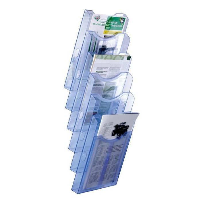 Archivo 2000 Expositor Mural Archiplay 6 Compartimentos Din A4 Vertical 190x235x685 mm Azul Transparente Archivo 2000 Expositor Mural Archiplay 6 Compartimentos Din A4 Vertical 190x235x685 mm Azul Transparente