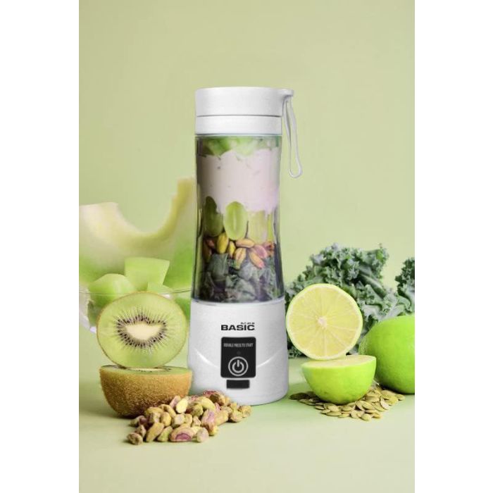 Inde Batidora de Vaso Portátil Recargable Basic Home, Capacidad 380 ml, 24 x 7.5 cm (6 Unidades)