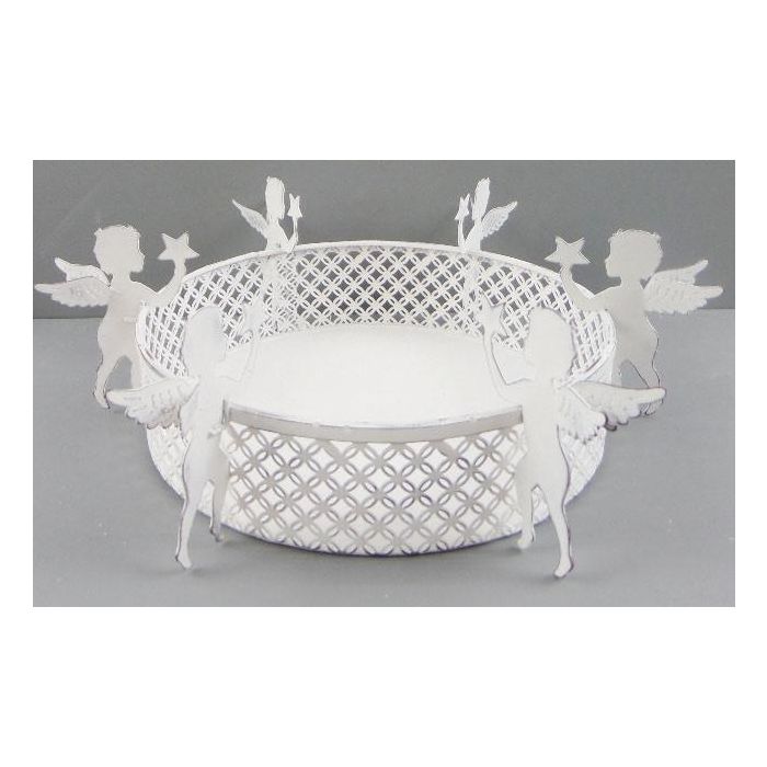 Bandeja Navidad Moderna DKD Home Decor Blanco 8 x 26 x 26 cm (4 Unidades)