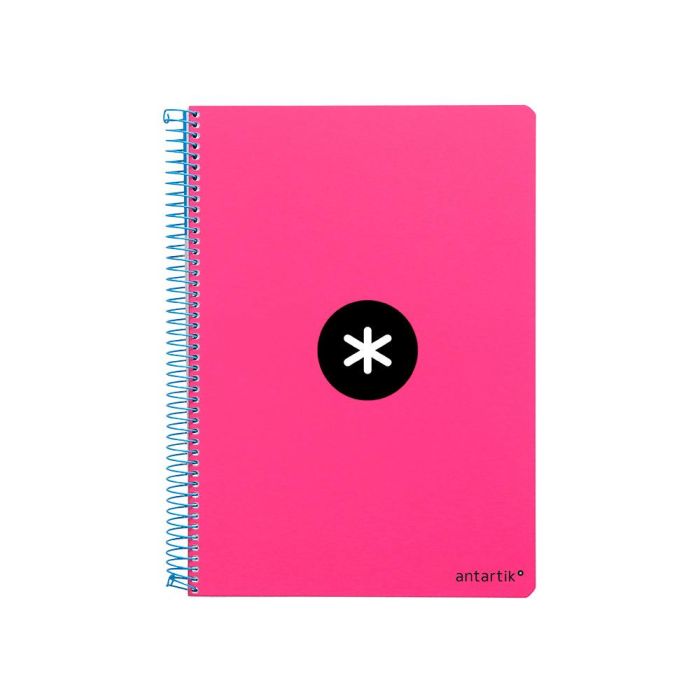 Cuaderno Espiral Liderpapel A4 Micro Antartik Tapa Dura 80H 100 gr Cuadro 5 mm Sin Bandas 4 Taladros Color Rosa Fluor 1