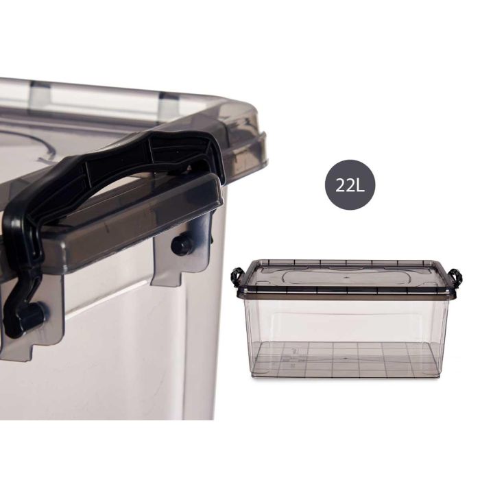 Caja de plástico Kipit antracita 22L, 32x20.5x50 cm (6 Unidades) 3 Caja de plástico Kipit antracita 22L, 32x20.5x50 cm (6 Unidades) 3