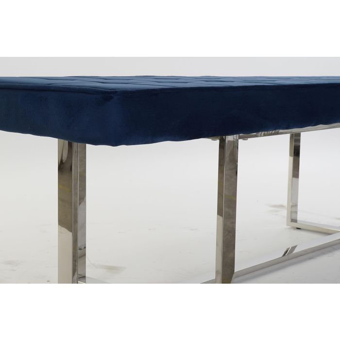 DKD Home Decor Descalzadora Azul Terciopelo 45 x 45 x 150 cm 3