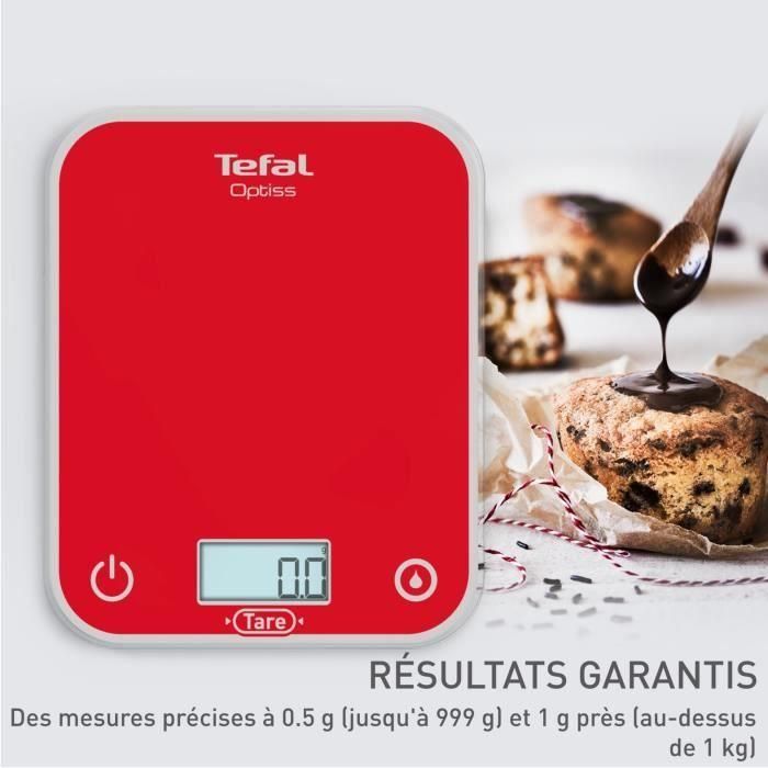 Báscula de Cocina Electrónica Tefal Optiss/ hasta 5kg/ Roja 4