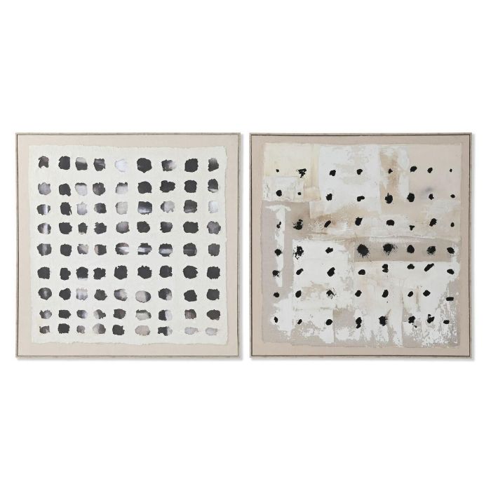 Cuadro Home ESPRIT Negro Beige Yute Poliestireno Abstracto Moderno 102 x 3,2 x 102 cm (2 Unidades) 0 Cuadro Home ESPRIT Negro Beige Yute Poliestireno Abstracto Moderno 102 x 3,2 x 102 cm (2 Unidades) 0