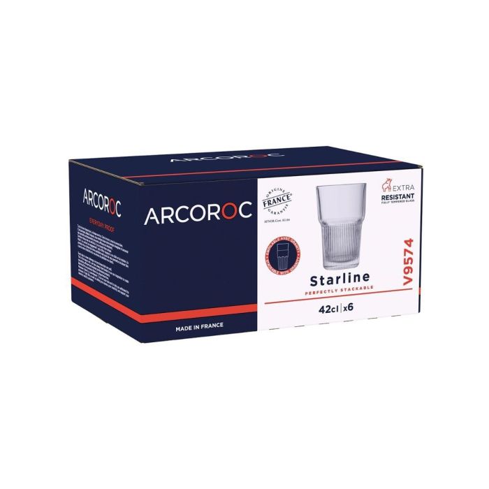 Caja 6 Vasos Altos Tensionados Starline Arcoroc 42 cL 3