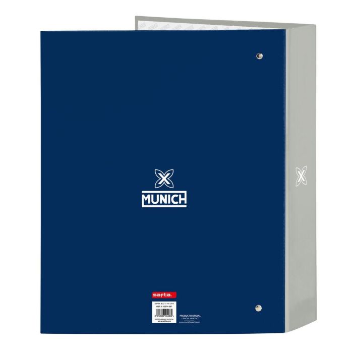 Carpeta de anillas Munich College Gris A4 (27 x 33 x 6 cm) 1