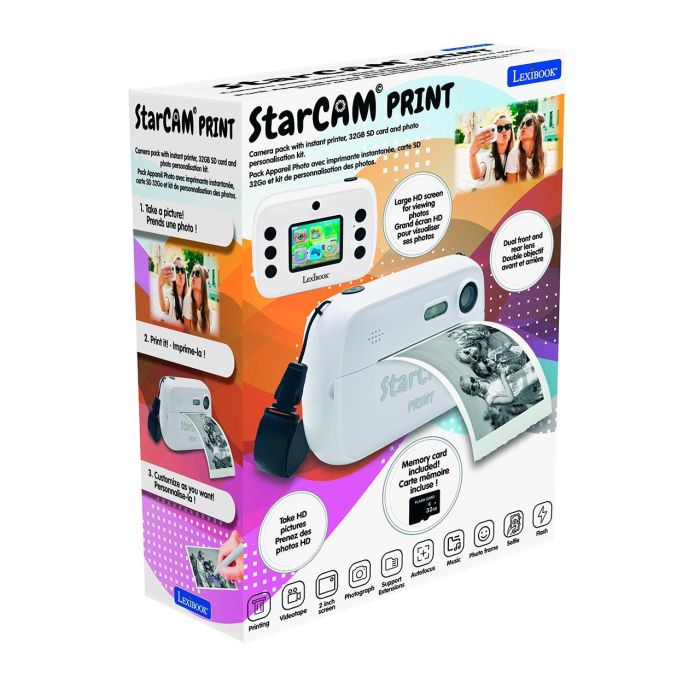Lexibook Cámara Infantil de Impresión Instantánea para Selfie y Fotografía, con Luces, Plástico, 4+ Años - 11,2x5x8 cm 2 Lexibook Cámara Infantil de Impresión Instantánea para Selfie y Fotografía, con Luces, Plástico, 4+ Años - 11,2x5x8 cm 2