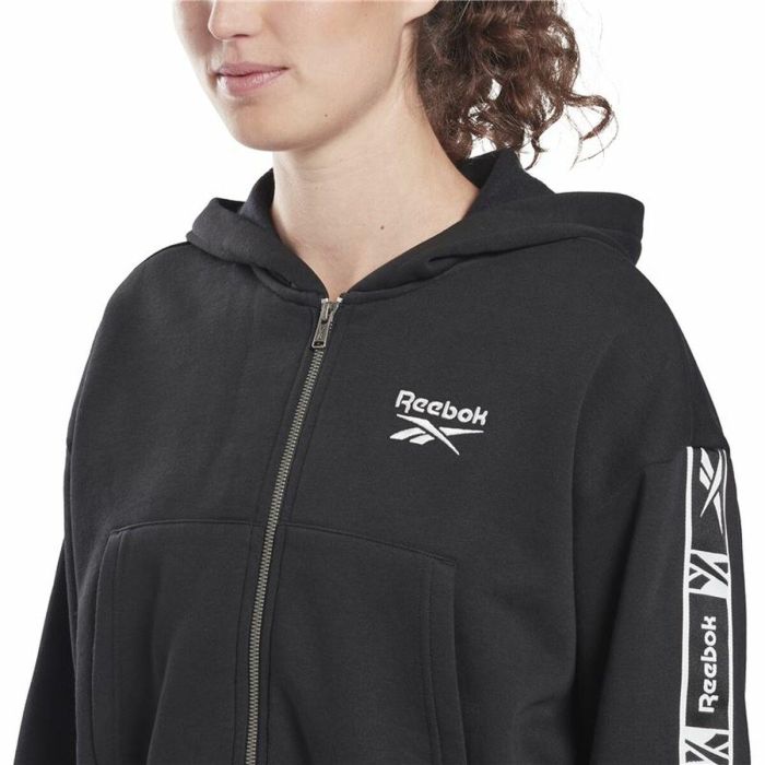 Chaqueta Deportiva para Mujer Reebok Tape Pack Full Zip Negro 3