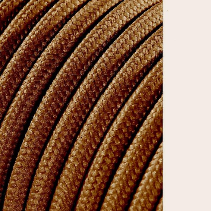 Edm Carrete cable cordón tubular H03VV-F 2x0,75mm² marrón brillante, 5m