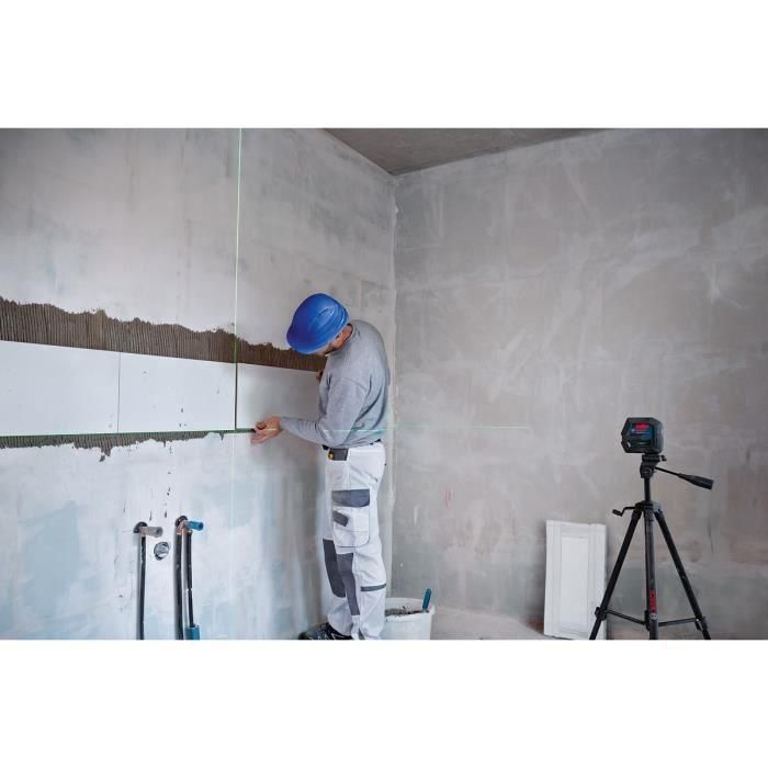 Bosch GCL 2-50 G + RM 10 Láser combinado de líneas y puntos de plomada verdes, alta visibilidad, protección IP64, 15 m de alcance para líneas 2