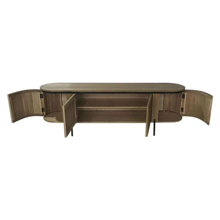 Mueble Tv Balines DKD Home Decor Natural Negro 40 x 55 x 180 cm 1 Mueble Tv Balines DKD Home Decor Natural Negro 40 x 55 x 180 cm 1