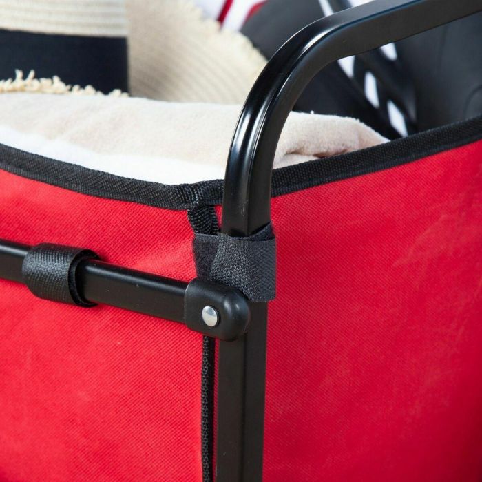 Carro Multiusos Aktive Rojo Poliéster Acero 65 x 94 x 40 cm Plegable Playa 1 Carro Multiusos Aktive Rojo Poliéster Acero 65 x 94 x 40 cm Plegable Playa 1