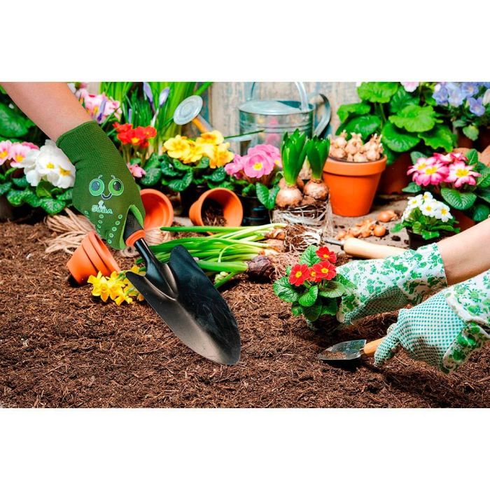 Juba Guante infantil jardinería nylon/látex rugoso verde talla 8 años 2 Juba Guante infantil jardinería nylon/látex rugoso verde talla 8 años 2