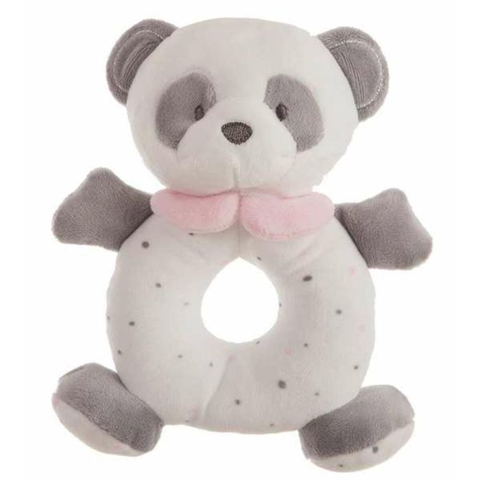 Sonajero peluche baby panda rosa 20 cm