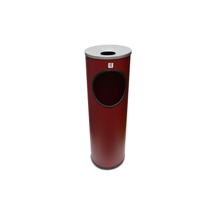 Papelera Cenicero Cilindro Metalica Redonda B-10 21.5 Ø Burdeos