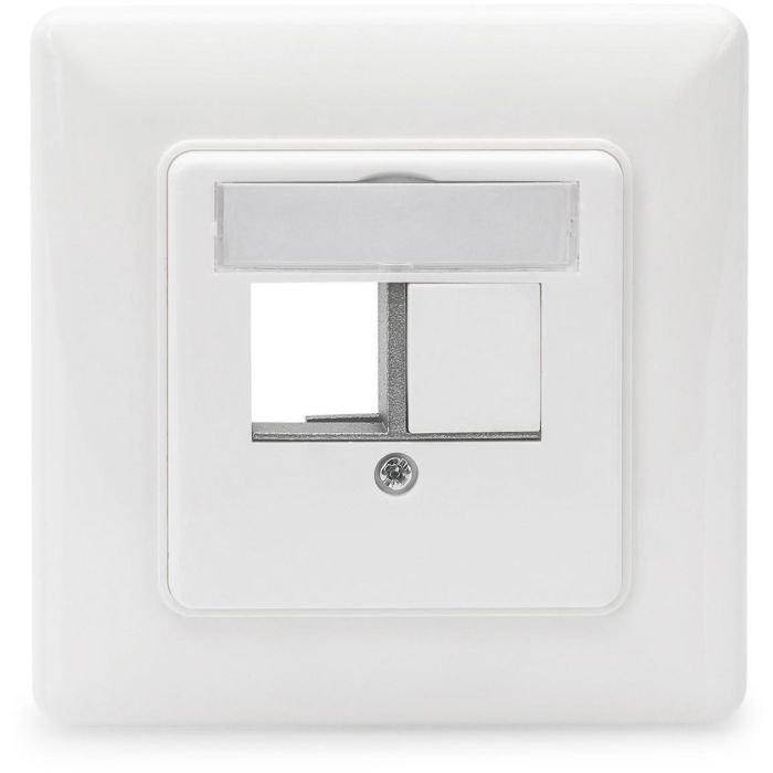Digitus Panel Frontal Plano para 2 Módulos Keystone RJ45, Cat6a, con Placa Central y Marco, Blanco 2 Digitus Panel Frontal Plano para 2 Módulos Keystone RJ45, Cat6a, con Placa Central y Marco, Blanco 2