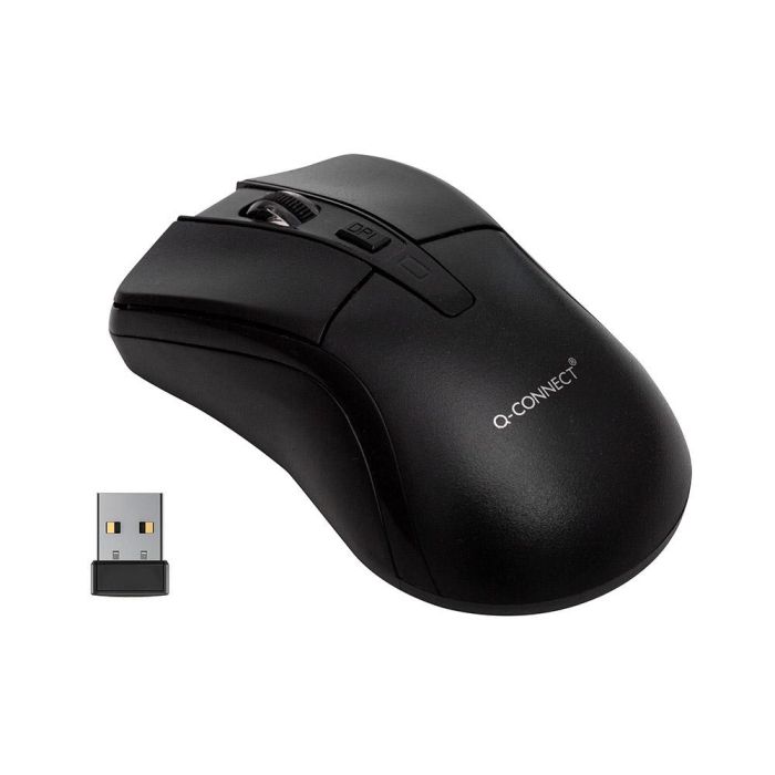 Raton Q-Connect Optico 1000 Dpi Inalambrico Nano Receptor Usb 2,4 grhz Negro Raton Q-Connect Optico 1000 Dpi Inalambrico Nano Receptor Usb 2,4 grhz Negro
