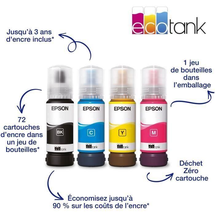 Impresora multifunción A4 - EPSON - Ecotank ET-2870 - Wi-Fi - Tanques de tinta - 3 años de tinta incluidos 2