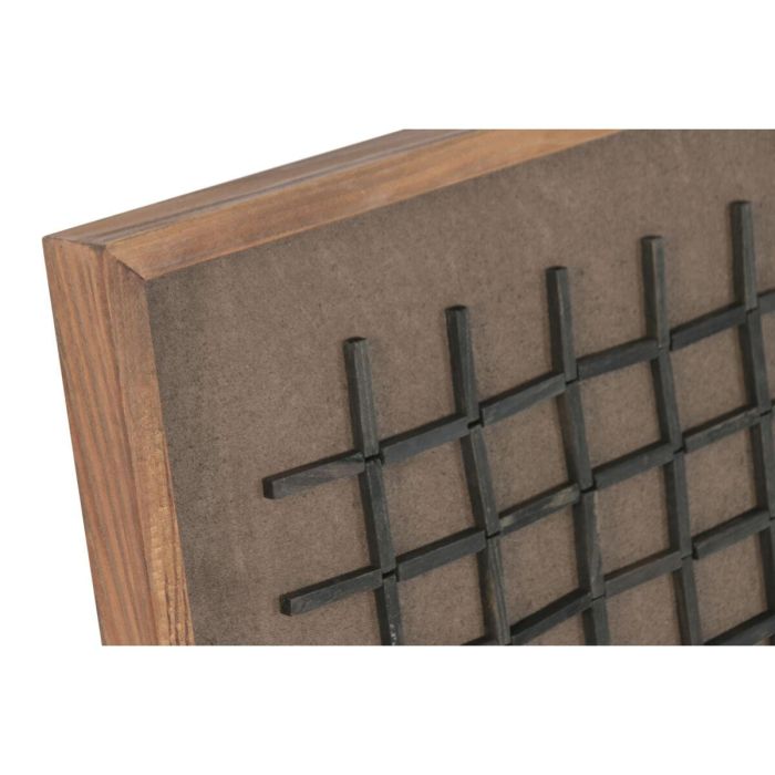 DKD Home Decor Cuadro Oriental de Madera Reciclada Pino Marrón Negro 4 x 82 x 62 cm (2 Unidades) 4