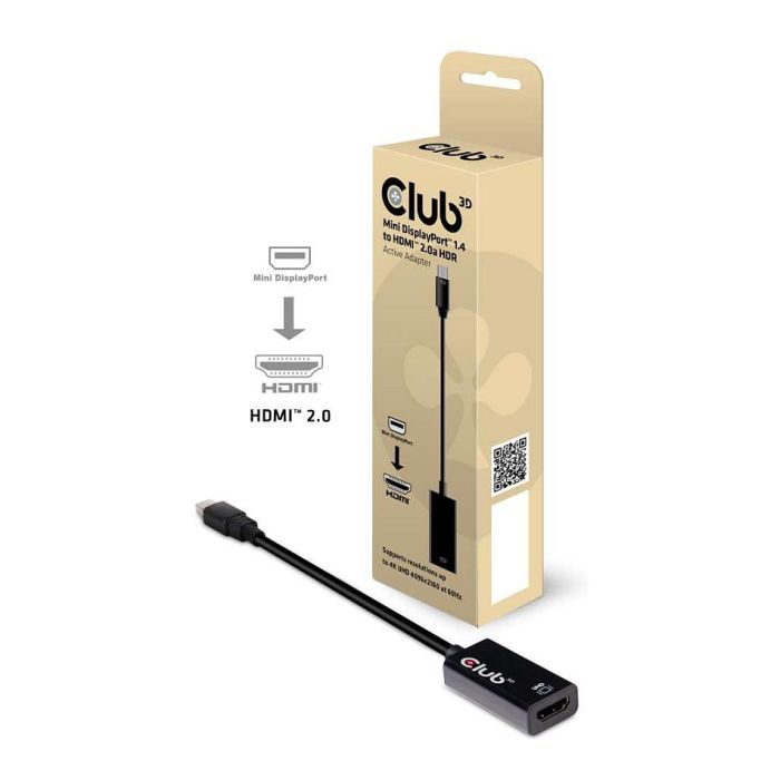 Club3D Adaptador Mini DisplayPort a HDMI 2.0b HDR 4K60Hz Activo 1