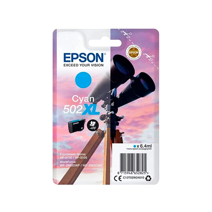 Epson Tinta Cian Xp-5100, 5105 - Wf2860Dwf,2865Dwf - Nº 502XL 1 Epson Tinta Cian Xp-5100, 5105 - Wf2860Dwf,2865Dwf - Nº 502XL 1