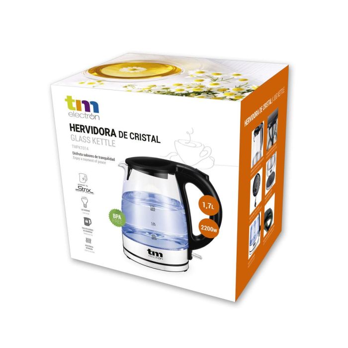 Hervidor TM Electron 1,7 L Cristal Vidrio de Borosilicato 1