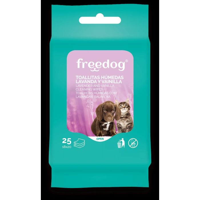 Freedog Toallitas Humedas Lav-Vain Pocket 25Ud 18x20 cm