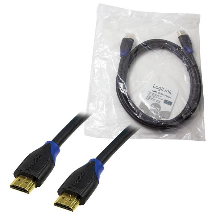 LogiLink CH0062 Cable HDMI High Speed con Ethernet 2m, 4K2K/60Hz, Versión 2.0, 3D, Conectores Dorados, Negro 5
