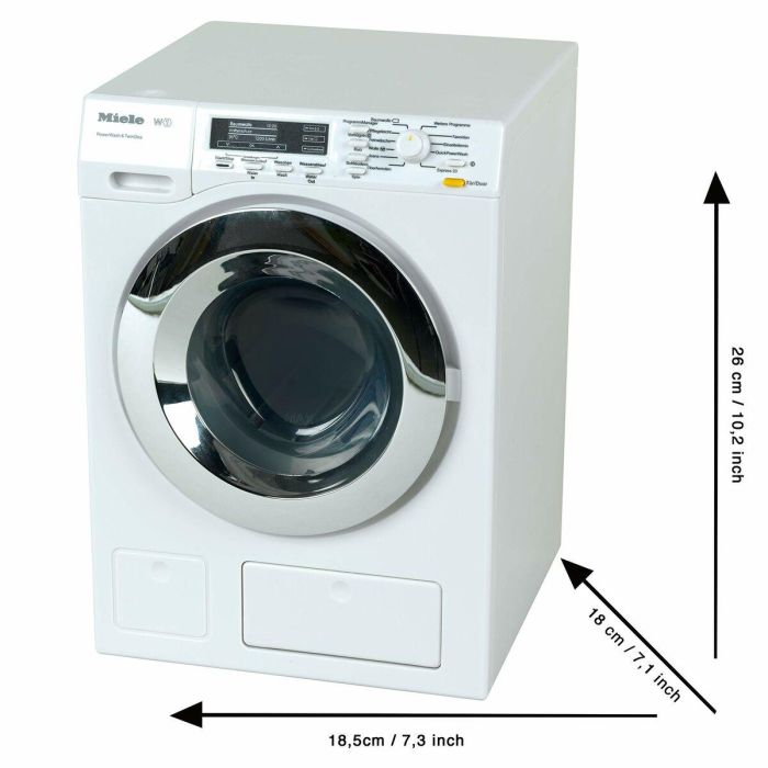 Miele Lavadora de Juguete para Niños, Réplica Realista con Luz y Sonido, Función Fin de Programa, 26 cm, A partir de 3 años 1