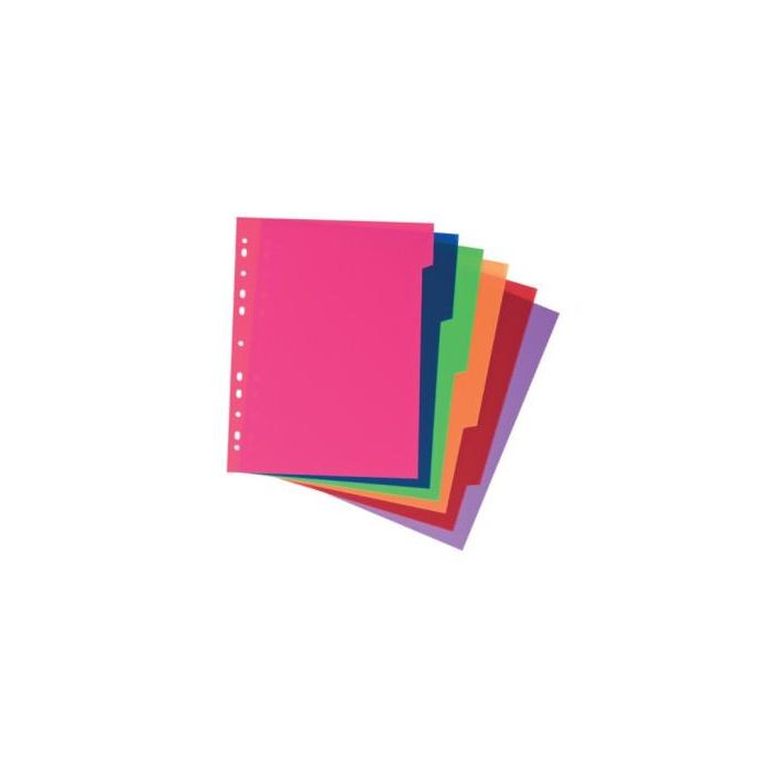Carchivo Separadores 6 Posiciones A4 PP Opaco Extra Rígido Multicolor - Galga Extra Gruesa 1 Carchivo Separadores 6 Posiciones A4 PP Opaco Extra Rígido Multicolor - Galga Extra Gruesa 1