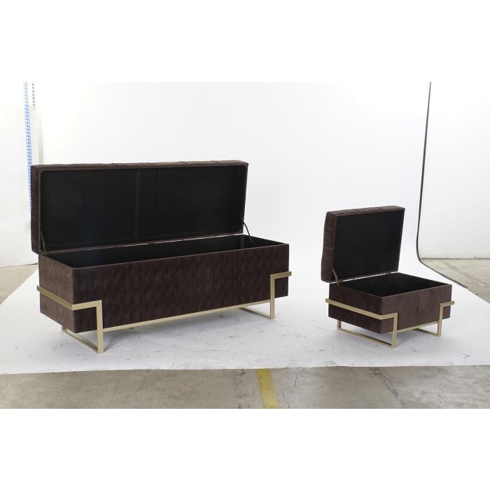 Descalzadora Glam DKD Home Decor Marron Dorado 42 x 48 x 120 cm Set de 3 3 Descalzadora Glam DKD Home Decor Marron Dorado 42 x 48 x 120 cm Set de 3 3