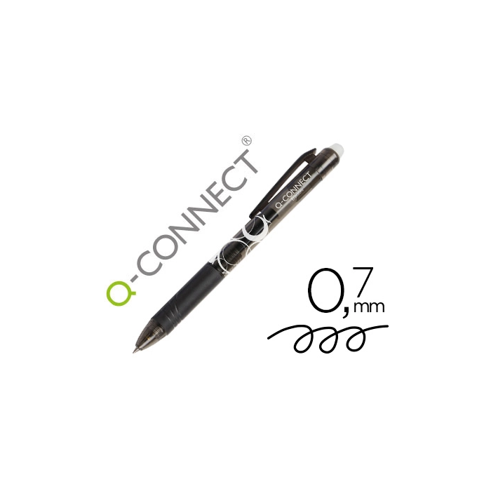 Q-connect Bolígrafo Retractil Borrable Tinta Gel Trazo 0,7 mm Negro 0 Q-connect Bolígrafo Retractil Borrable Tinta Gel Trazo 0,7 mm Negro 0