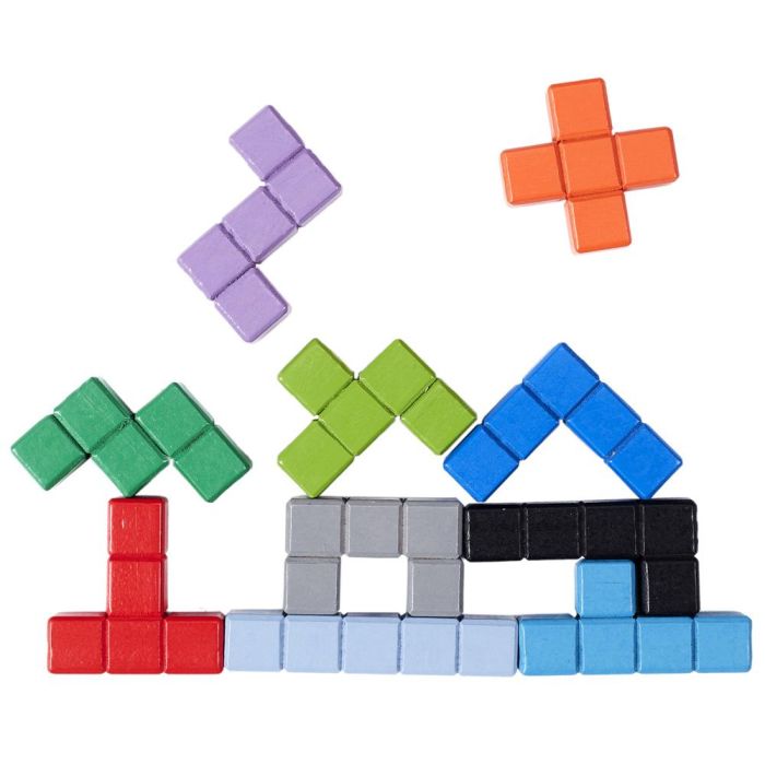 Jeux 2 momes Puzzle Tetris De Madera Montessori Juego De Ensamblaje Para Niños Mayores De 3 Años 4
