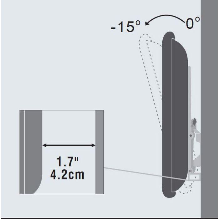 Vivolink Soporte de pared grande Pro con inclinación, máx. 65 kg, hasta VESA 600x400 2