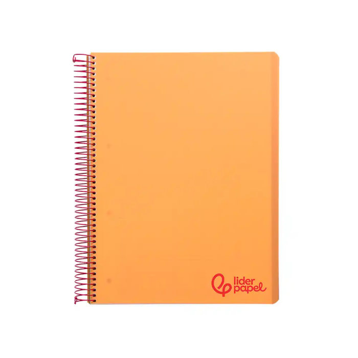 Liderpapel Cuaderno espiral A4 Micro Wonder tapa plástico 120 hojas 90gr cuadro 5mm banda 4 taladros color naranja 1
