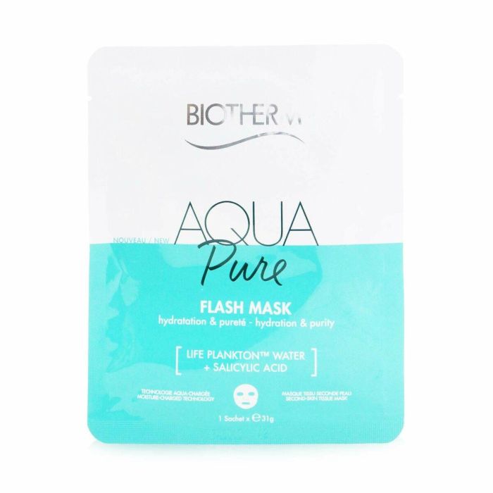 Biotherm Mascarilla Facial Desechable AQUA PURE flash mask Hidratante y Purificante con Life Plankton y Ácido Salicílico 35g Mujer 0 Biotherm Mascarilla Facial Desechable AQUA PURE flash mask Hidratante y Purificante con Life Plankton y Ácido Salicílico 35g Mujer 0