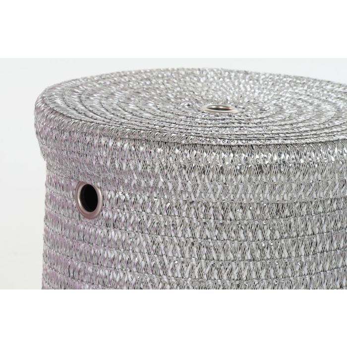 DKD Home Decor Cesta Basicos Set de 5 Rosa Gris 42 x 52.5 x 42 cm