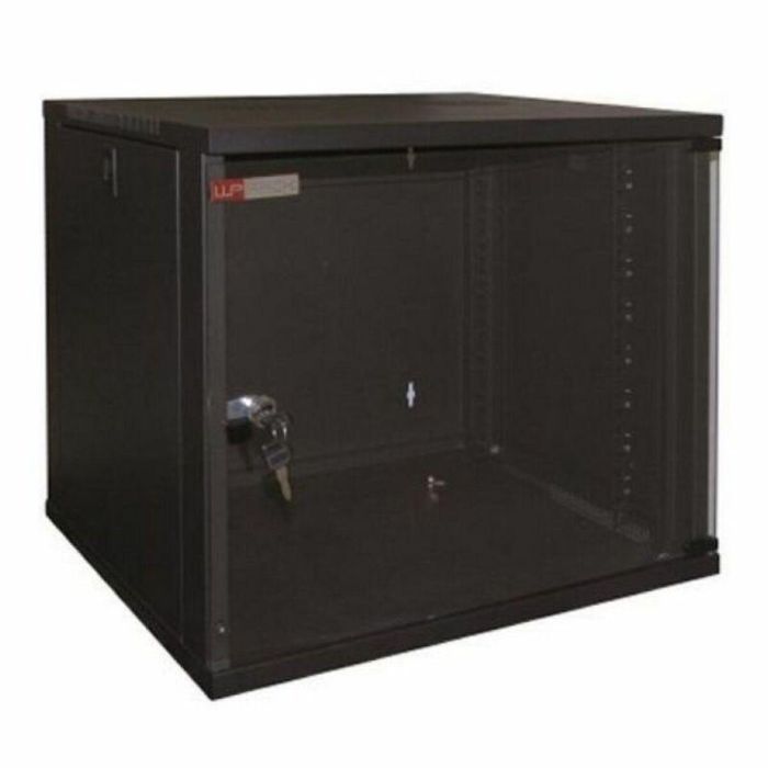 WP WPN-RWA-12604-B Armario Rack Mural 12U Negro 540x450x558mm con Puerta de Cristal y Cerradura, Soporta 50kg, IP20