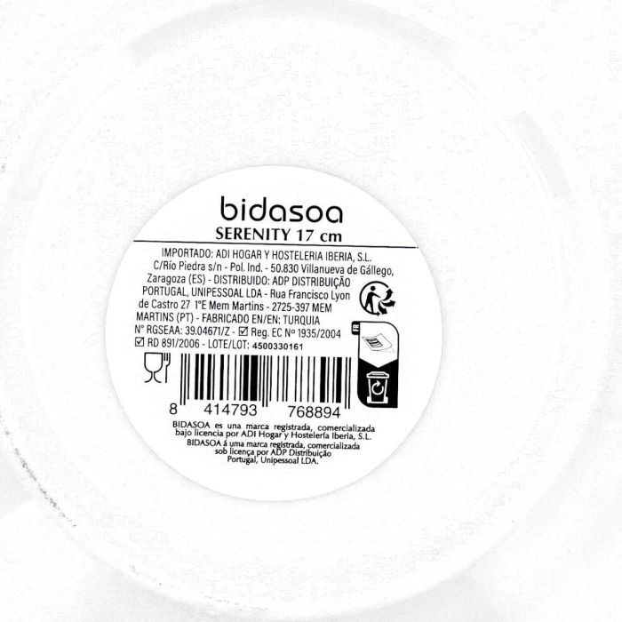 Plato Postre Porcelana Serenity Hydrozero Bidasoa 17 cm 5