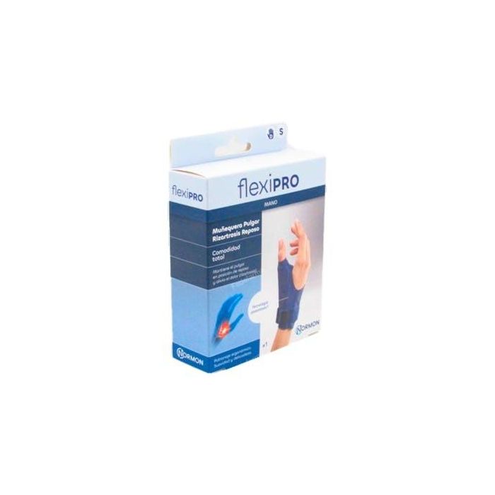 Flexipro Muñeca Pulgar Rizartrosis Reposo Mano Derecha Talla S 17,5-19 Cm Azul
