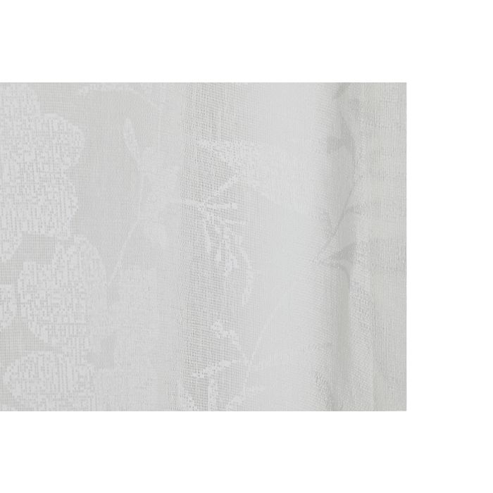 Cortina Romantico DKD Home Decor Blanco 260 x 140 cm (2 Unidades) 2