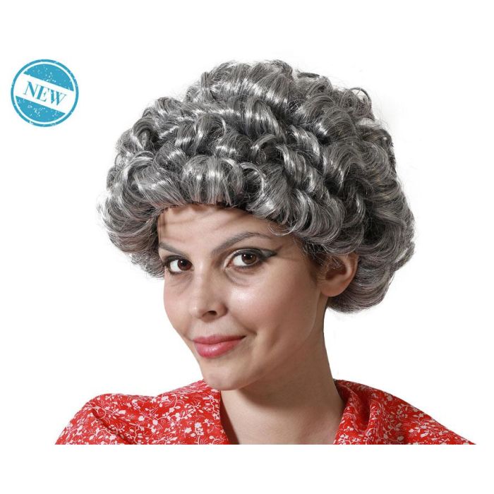 Peluca Anciana Gris 120gr - Rizos Cortos para Disfraz de Abuela o Personaje de Época / Teatro 0 Peluca Anciana Gris 120gr - Rizos Cortos para Disfraz de Abuela o Personaje de Época / Teatro 0