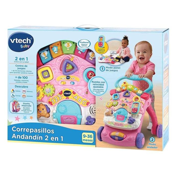 Andador comienzandar 2 en 1 rosa con patas plegables, panel extraíble, luces y sonidos 46x33x45 cm 1 Andador comienzandar 2 en 1 rosa con patas plegables, panel extraíble, luces y sonidos 46x33x45 cm 1