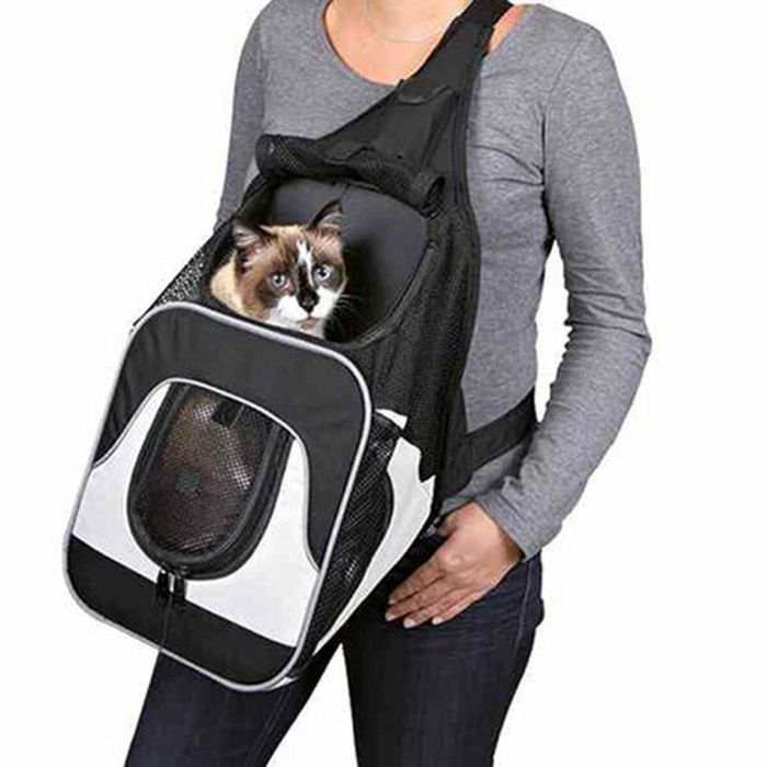 Mochila para Mascotas Trixie Savina Negro Gris 30 × 33 × 26 CM 5